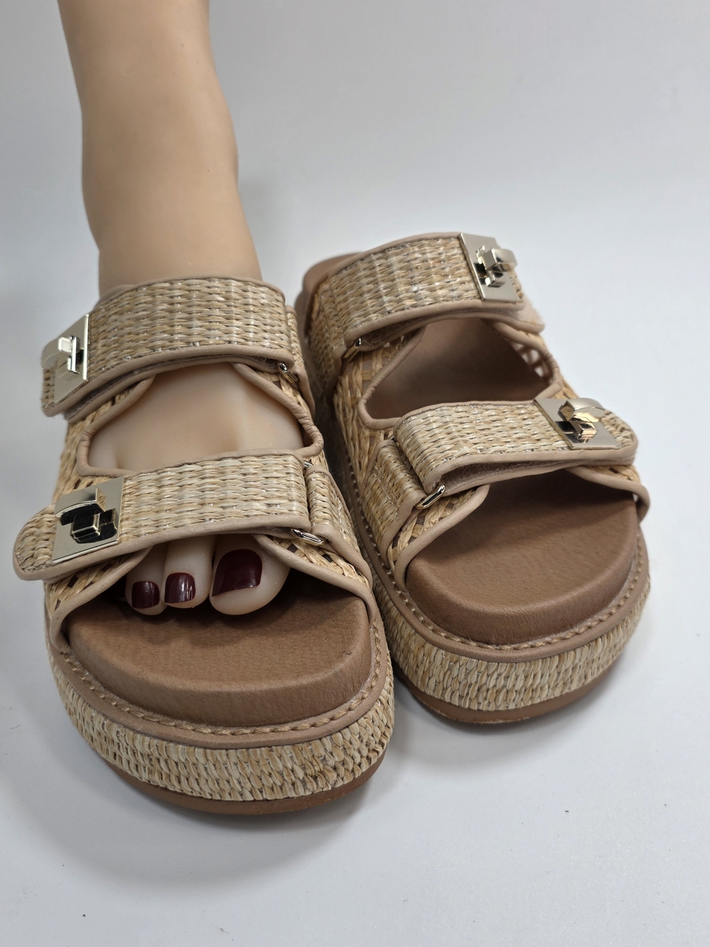Steve Madden Bigschmona Platform Buckle Footbed Slide Slippers Size 7